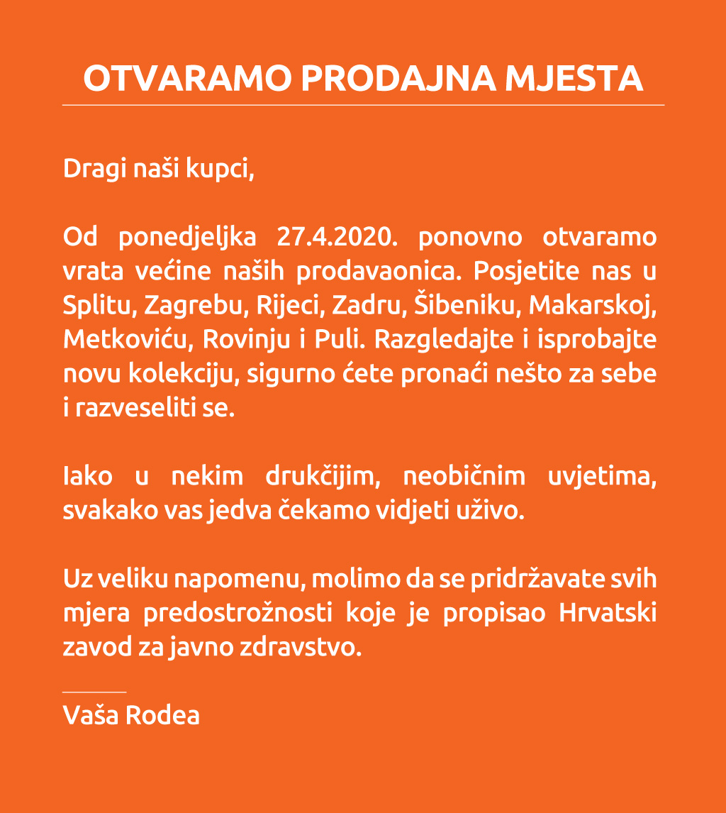 Obavijest o otvaranju prodajnih mjesta